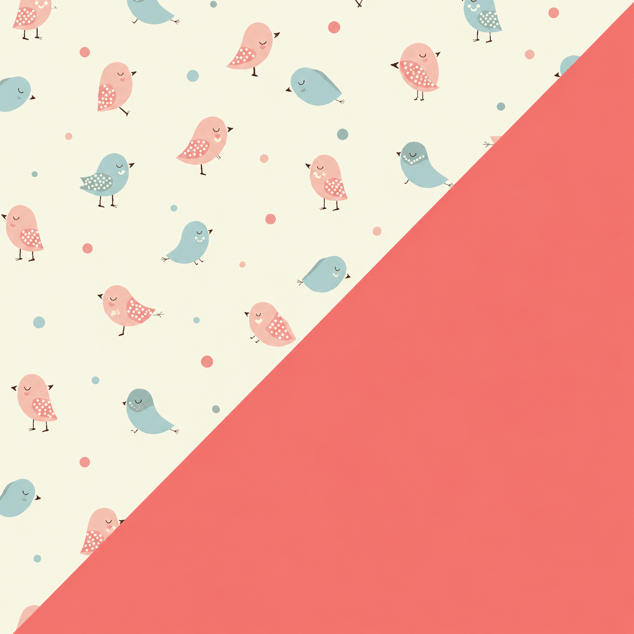 Chirpy Birds / Coral Pink